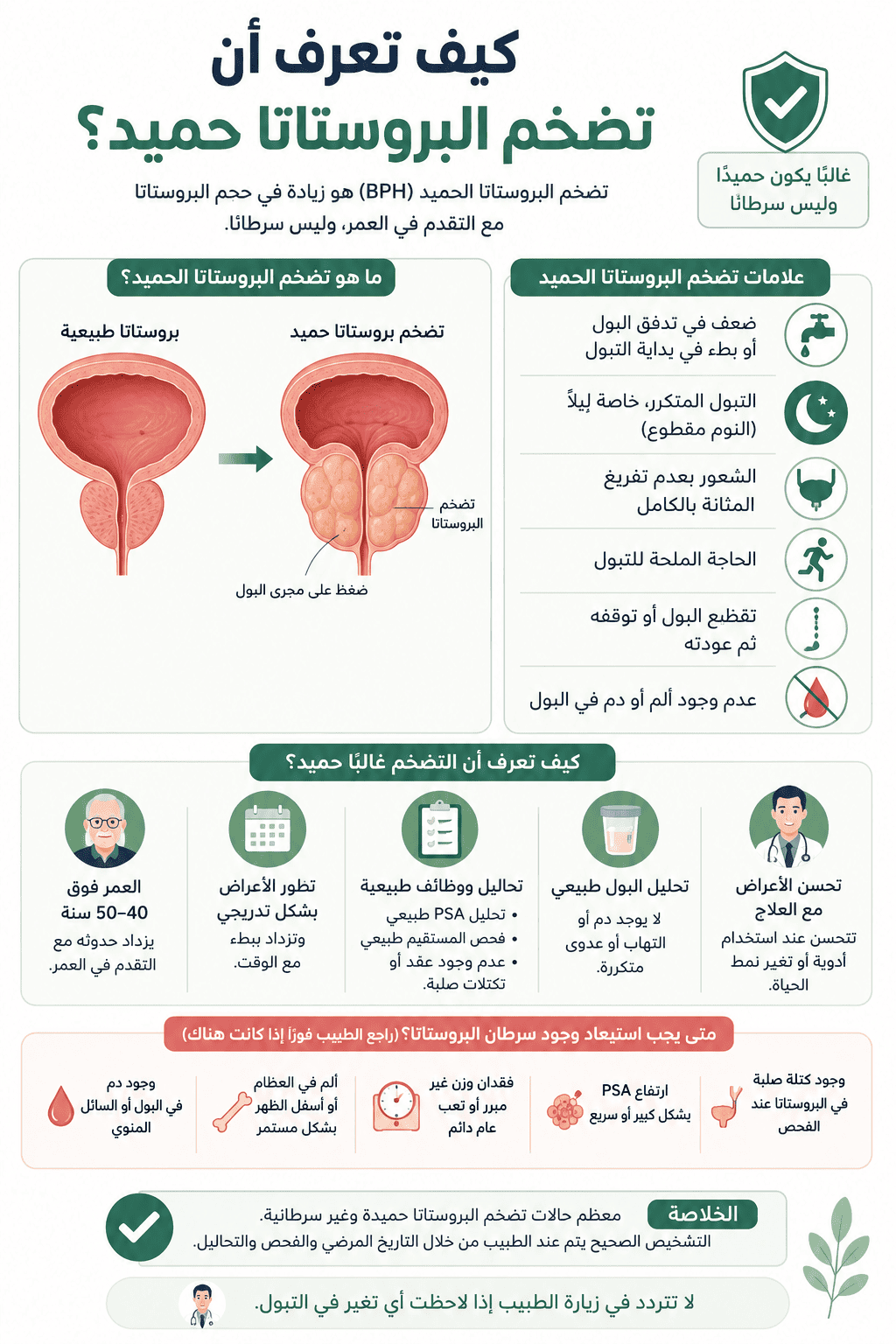 كيف تعرف أن تضخم البروستاتا حميد؟