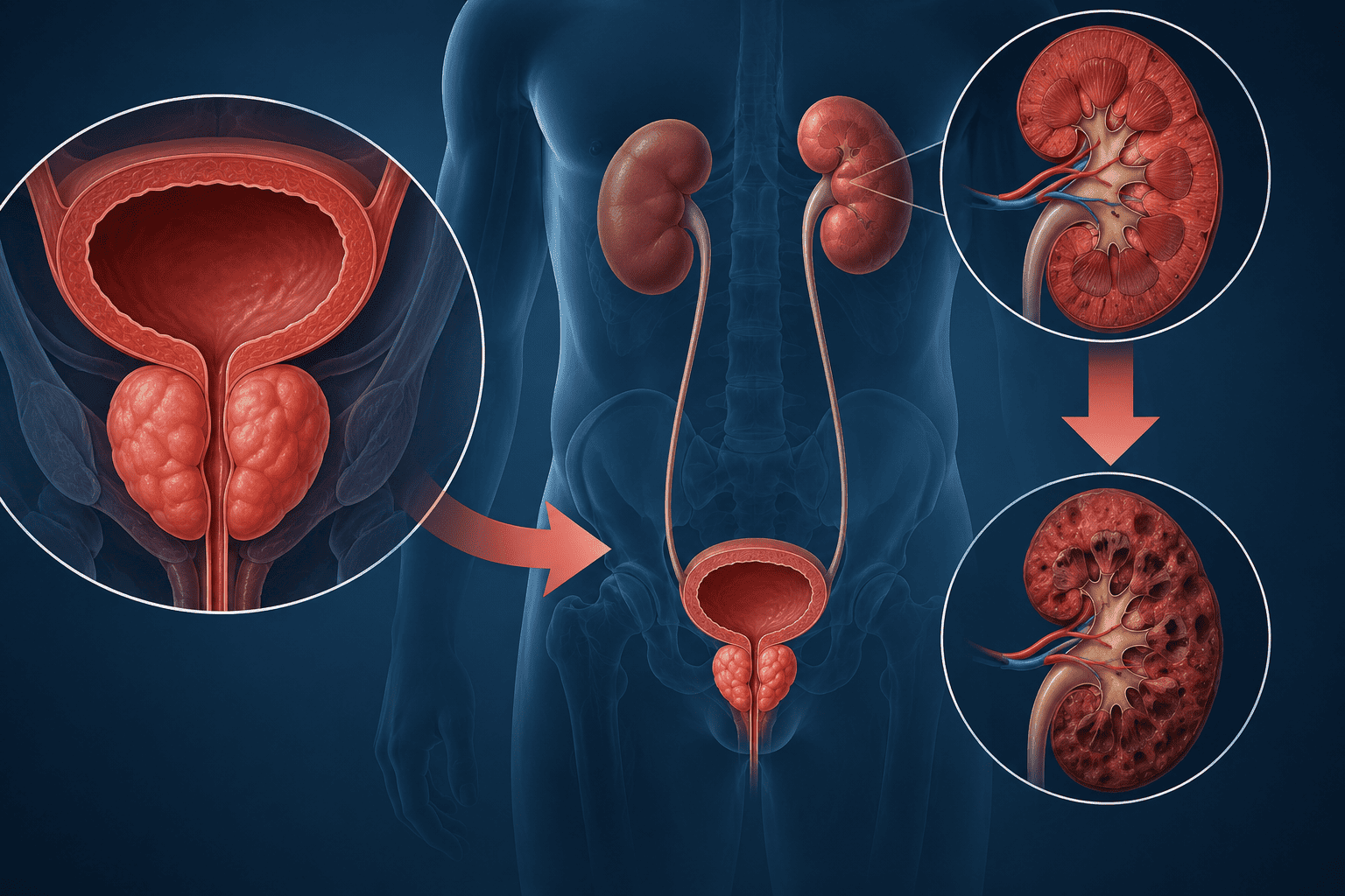 هل تضخم البروستاتا يؤثر على الكلى؟ — الحقيقة الكاملة التي يجب أن تعرفها